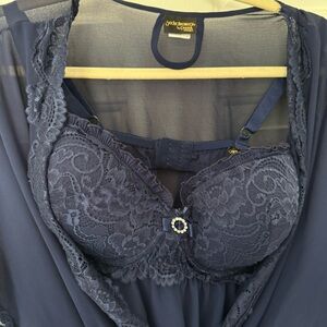 Gorgeous Plus Size Lingerie Push up Babydoll with Robe Set with Embellishment